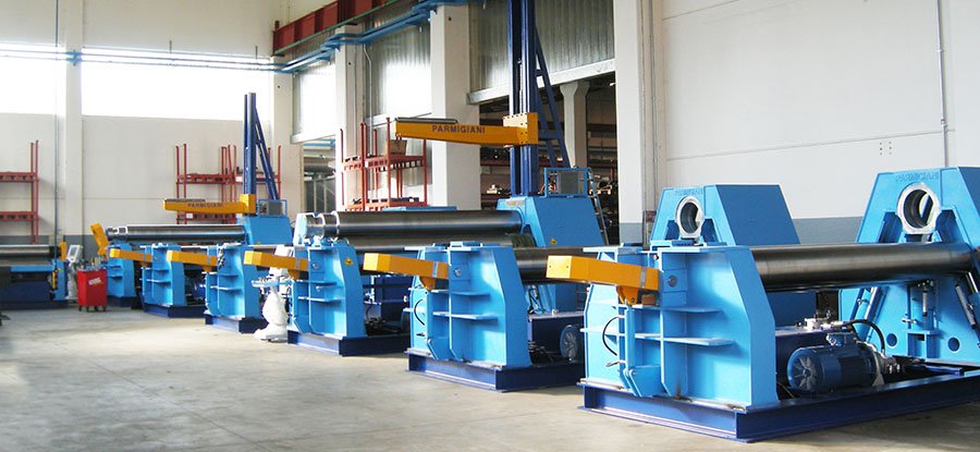 plate bending rolls, plate rolling machines, 4-roll plate bending machines, angle rolls, section rolls, flanging machines, dishing press
